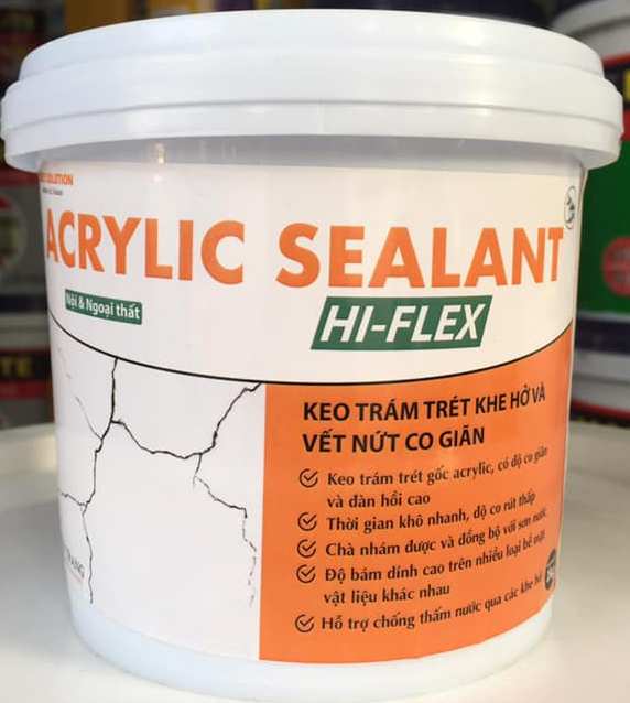 Keo trám trét, xử lý vết nứt  co giãn Acrylic Sealant Hi-flex - 1kg